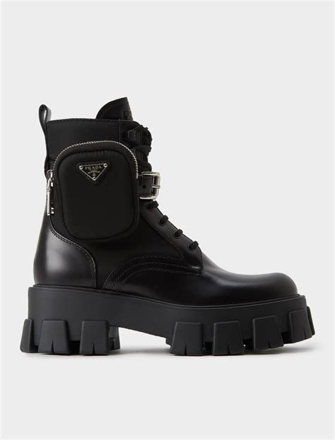 prada combat boot with removable pouch price|prada black chunky combat boots.